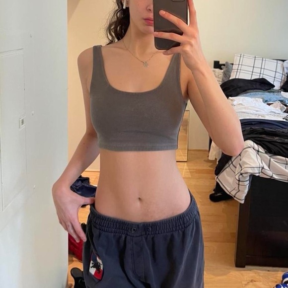 Brandy Melville Tops - Brandy Melville Gray Crop Top